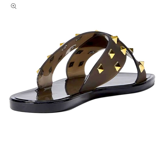 Steve Madden Tace Sandal size 7 black spiked/gold new with tags - Picture 5 of 5